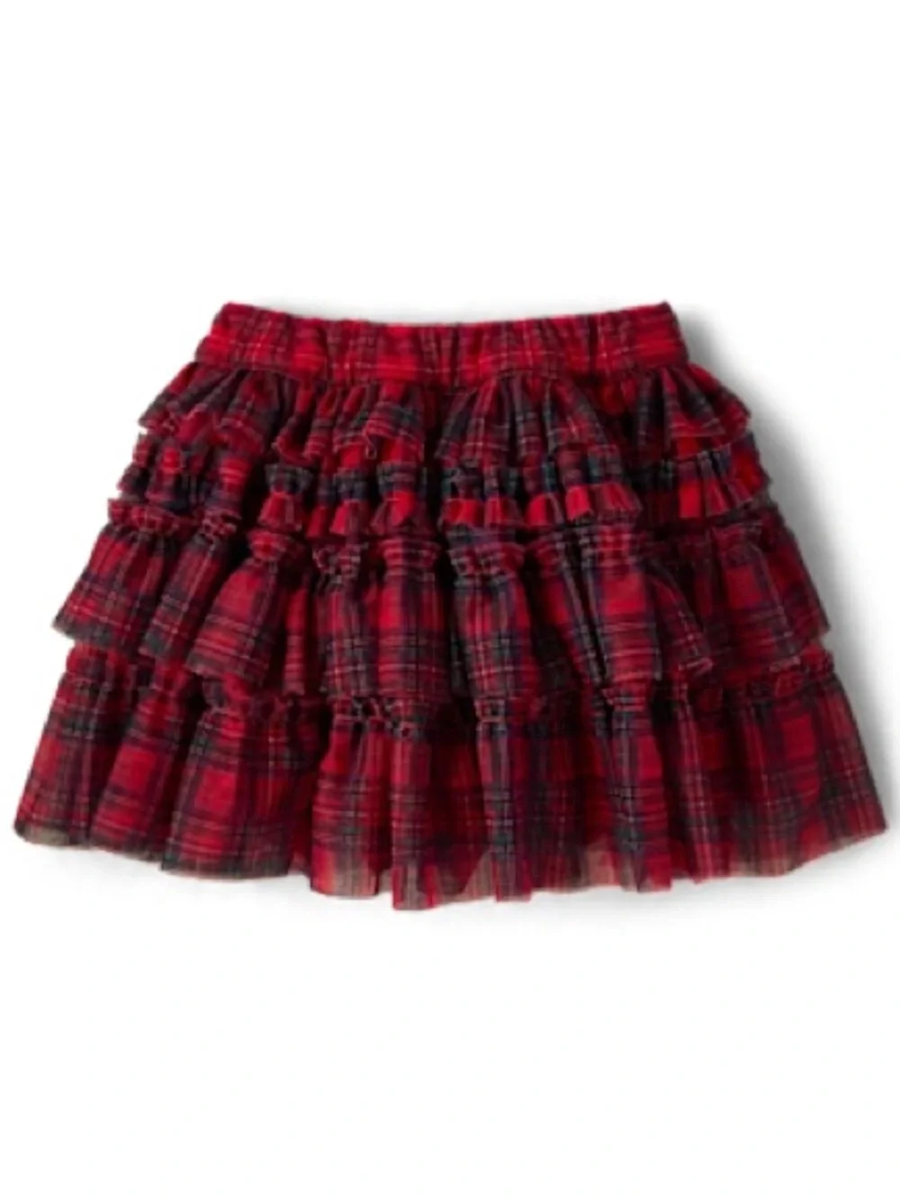 Gymboree Girls Red Tartan Plaid Tiered Ruffle Skirt Size 10 Holiday Christmas
